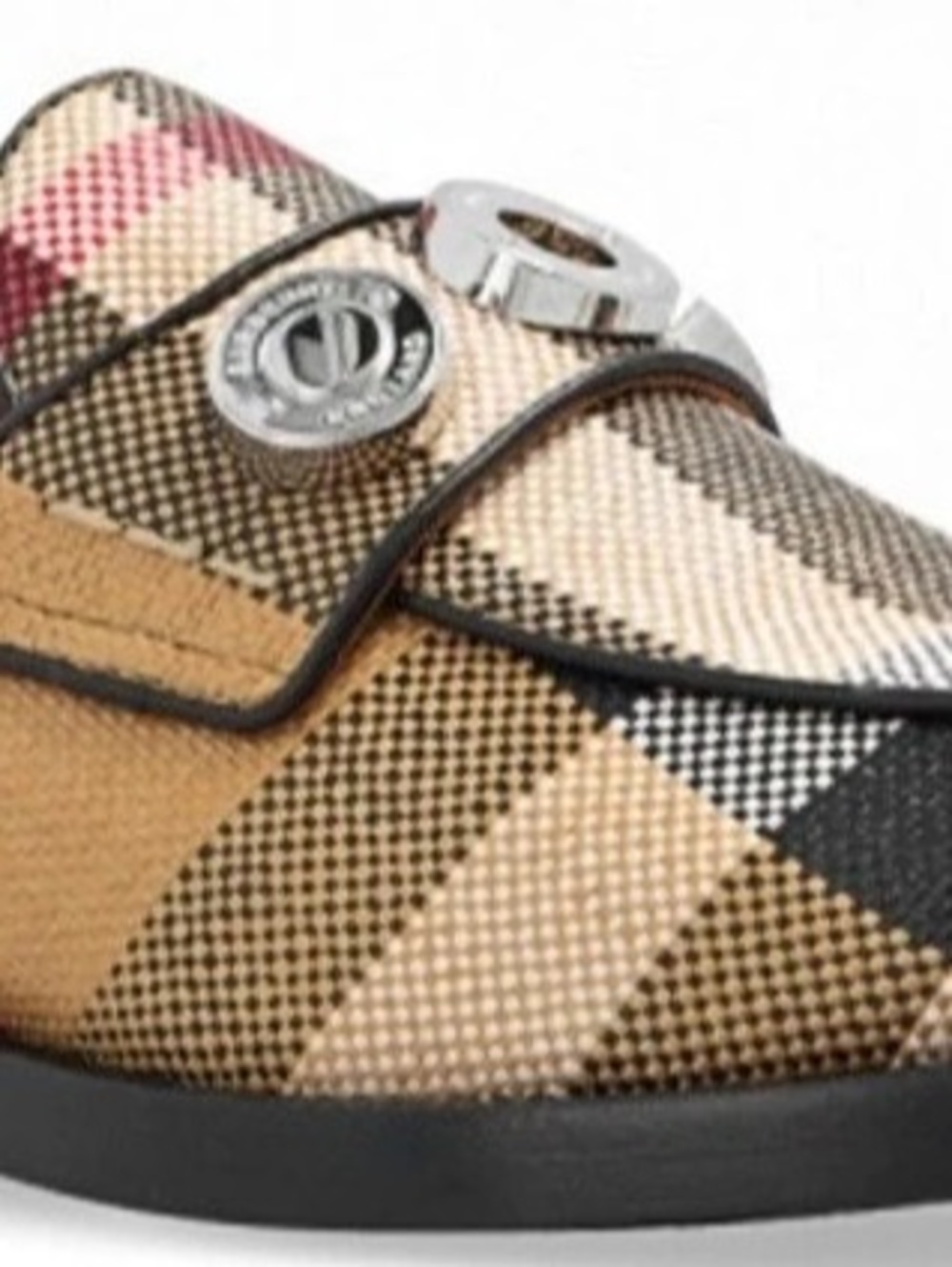 Burberry Broadbrook Stud Loafer Plaid in Beige & Black UK 5.5 / EU 38.5 - Picture 2 of 10